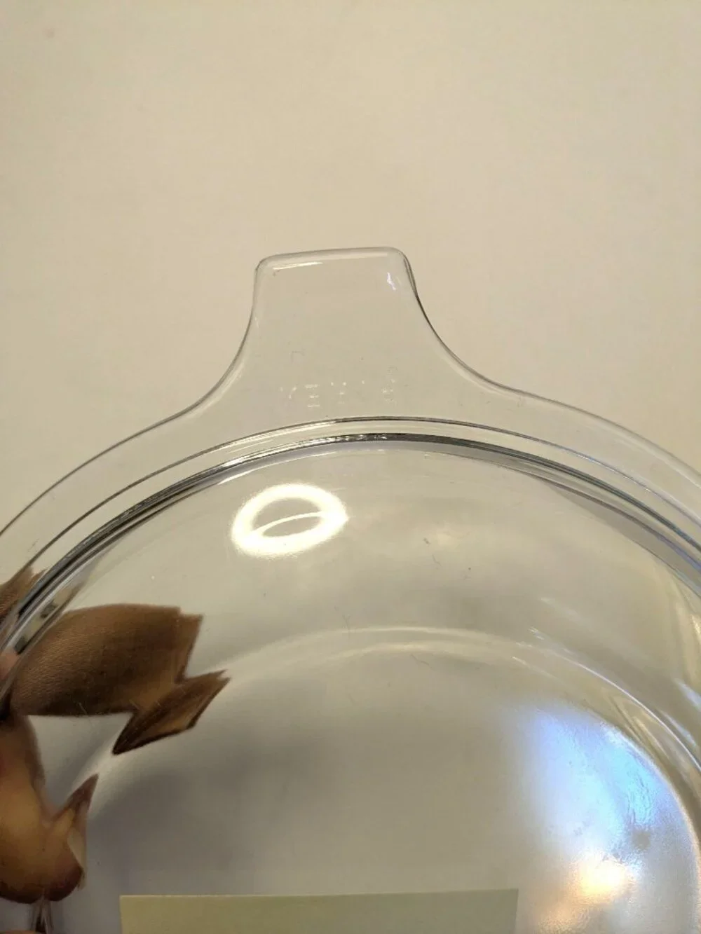 Two Clear Glass Replacement Lids With Handles 681-C-25 & 681-C-28 Approx 5.5